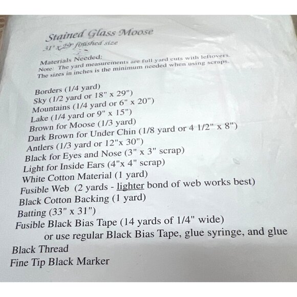 Stained Glass Moose Pattern 31"x29" By Designs By Edna - Picture 3 of 3